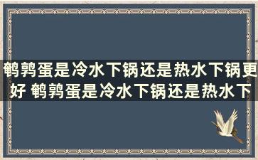 鹌鹑蛋是冷水下锅还是热水下锅更好 鹌鹑蛋是冷水下锅还是热水下锅好